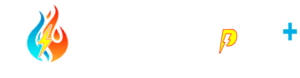 Qauntum Plus logo in white and sideways